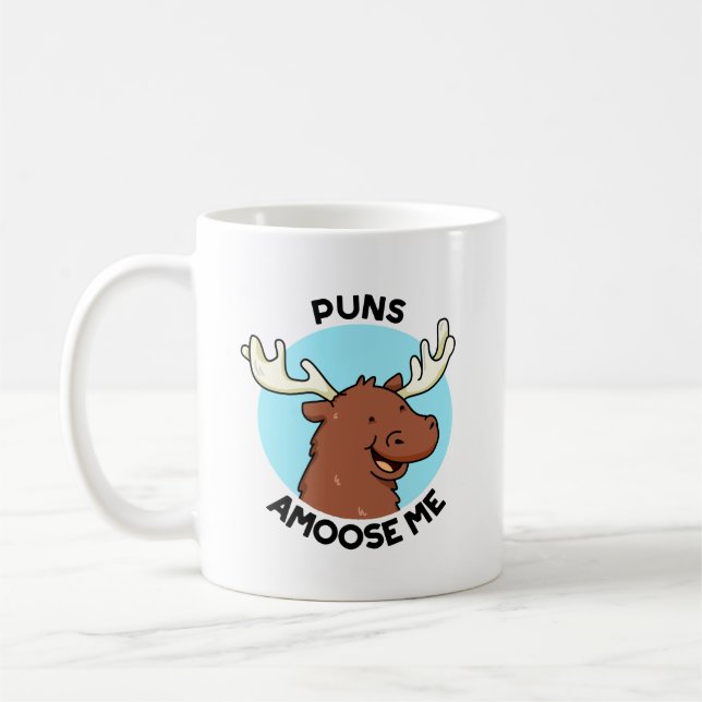 Puns Amoose Me Funny Else Puff Kaffeetasse (Links)