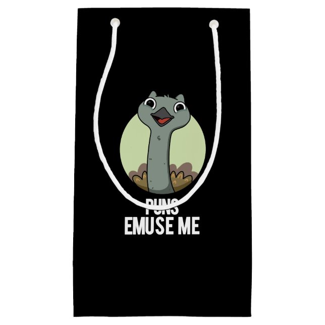 Puns Emuse Me Funny Emu Pun Dark BG Kleine Geschenktüte (Vorderseite)