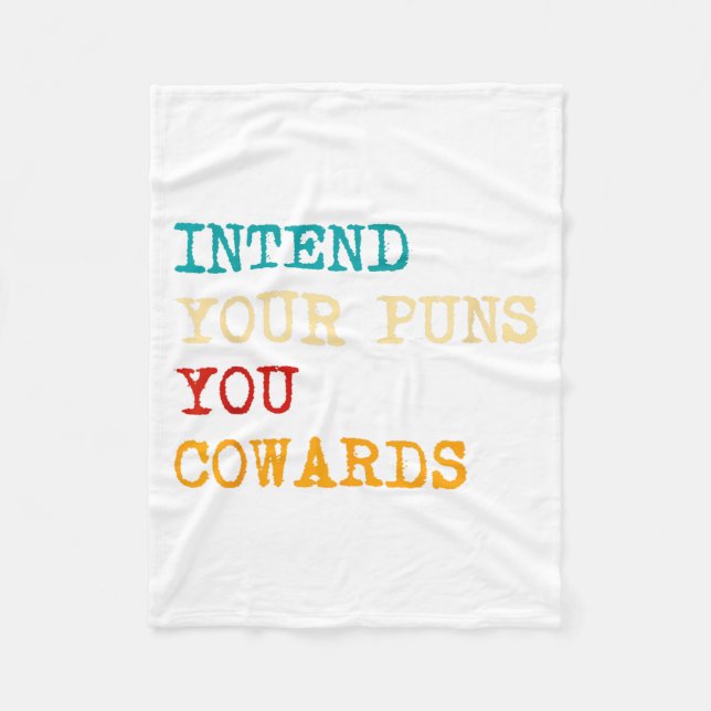 Puns für Feiglinge Zitate Retro Illustration Fleecedecke (Vorderseite)