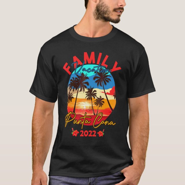 Punta Cana 2022 Dominikanische Urlaubssammelfamili T-Shirt (Vorderseite)