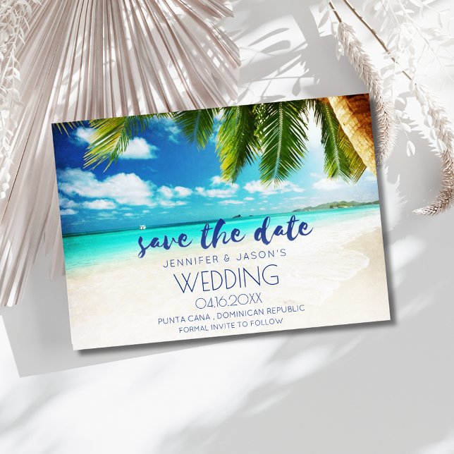 Punta Cana Beach Hochzeit in Urlaubsort Save The Date (Punta Cana Beach Destination Wedding Save The Date)