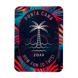 Punta Cana Beach Party Palm Blätter Sonnenuntergan Magnet