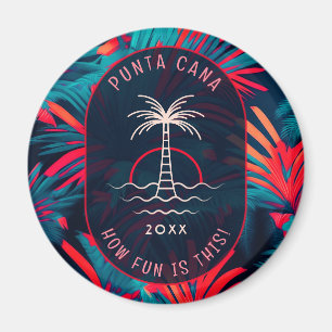 Punta Cana Beach Party Palm Blätter Sonnenuntergan Magnet