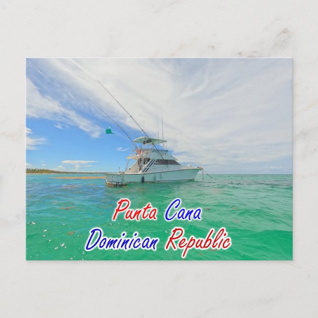 PUNTA CANA BOAT POSTCARD POSTKARTE (Vorderseite)