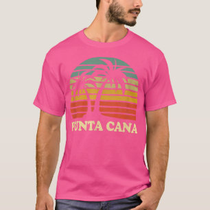 Punta Cana Caribbean Beach Palm Tree Retro 70s Boy T-Shirt