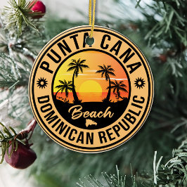 Punta Cana Dominican Beach Vintag Retro Metal Oral Keramik Ornament