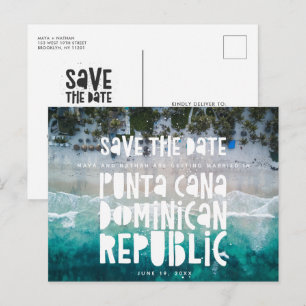 Punta Cana Dominican Beach Wedding Save the Date Ankündigungspostkarte