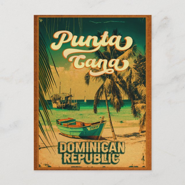 Punta Cana Dominican - Familienurlaub Vintager 60e Postkarte (Vorderseite)