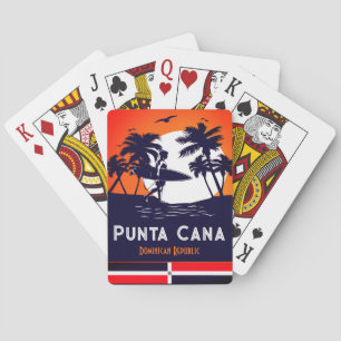 Punta Cana Dominican Palm Tree Beach Vintag Spielkarten