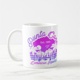 Punta Cana Dominican Palm Tree Retro Sunset 80er Kaffeetasse