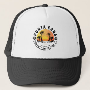Punta Cana Dominican Retro Sunset Souvenir 60er Truckerkappe