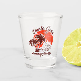 Punta Cana Dominican Retro Sunset Souvenir 80er Schnapsglas