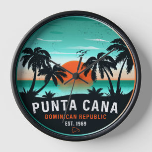 Punta Cana Dominican Retro Sunset Souvenir 80er Uhr