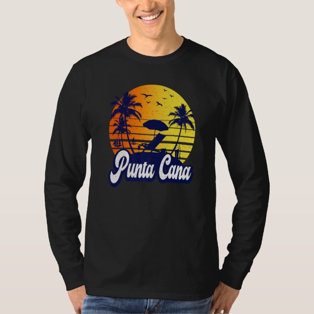 Punta Cana Dominican Sunset Beach Retro Premium T-Shirt (Vorderseite)