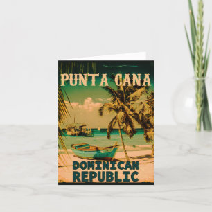Punta Cana Dominican - Vintager Souvenir 80er Dankeskarte