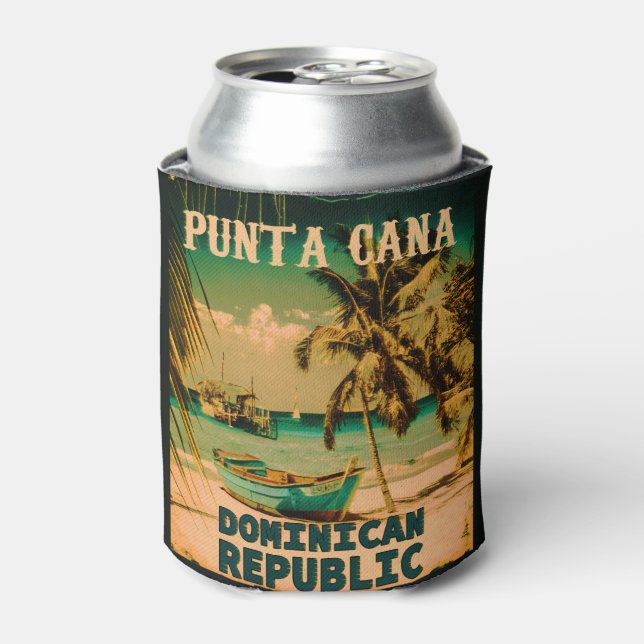 Punta Cana Dominican - Vintager Souvenir 80er Dosenkühler (Kanne Vorderseite)