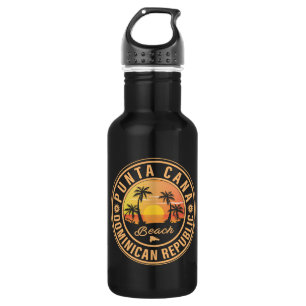Punta Cana Dominican - Vintager Souvenir 80er Edelstahlflasche