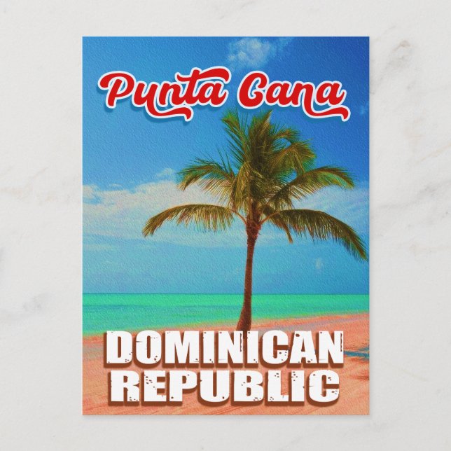 Punta Cana Dominican - Vintager Souvenir 80er Postkarte (Vorderseite)