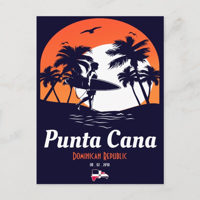 Punta Cana Dominican - Vintager Souvenir 80er Postkarte (Vorderseite)