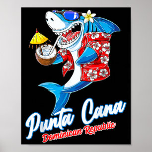 Punta Cana Dominikanisch 2026 Shark Summer Beach Poster