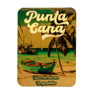 Punta Cana Dominikanische Palme Strand Vintage Magnet