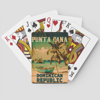 Punta Cana Dominikanische Palme Strand Vintage Spielkarten