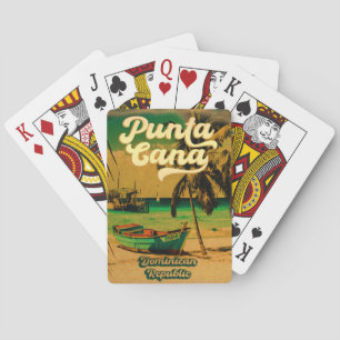 Punta Cana Dominikanische Palme Strand Vintage Spielkarten