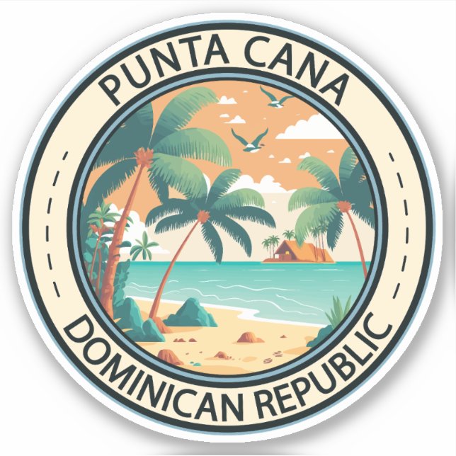 Punta Cana Dominikanische Republik Hut Abzeichen Aufkleber (Vorderseite)