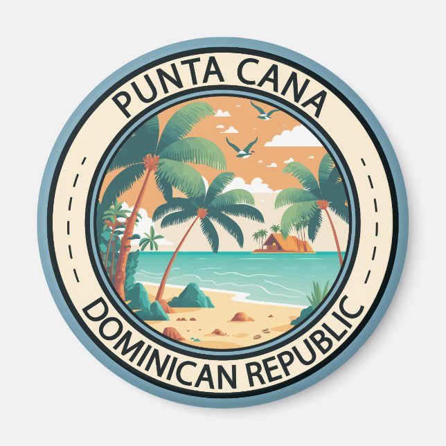Punta Cana Dominikanische Republik Hut Abzeichen Magnet (Vorne)