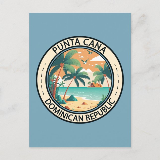 Punta Cana Dominikanische Republik Hut Abzeichen Postkarte (Vorderseite)