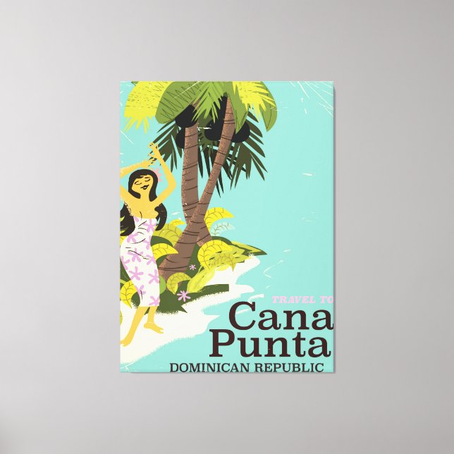 Punta Cana Dominikanische Republik Reiseplakat Leinwanddruck (Vorderseite)
