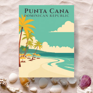 Punta Cana Dominikanische Republik Retro Tropical  Postkarte
