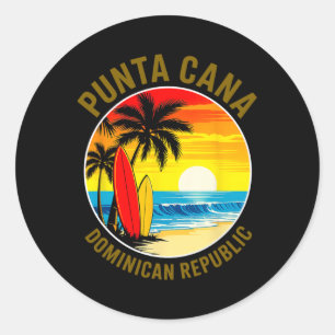 Punta Cana Dominikanische Republik Strand Sonnenun Runder Aufkleber