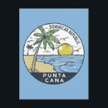 Punta Cana Dominikanische Republik Vintag Postkarte<br><div class="desc">Punta Cana Vektorgrafik Design. Die Gegend von Bávaro und Punta Cana bilden zusammen das so genannte Costa del Coco,  oder die Coconut Coast,  ein Gebiet mit üppigen All-Inklusive-Resorts.</div>