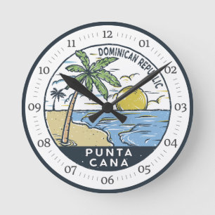 Punta Cana Dominikanische Republik Vintag Runde Wanduhr