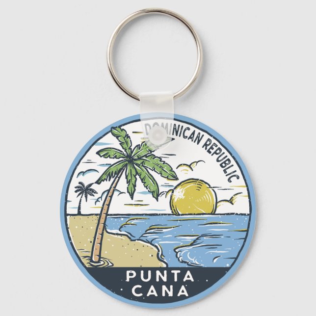 Punta Cana Dominikanische Republik Vintag Schlüsselanhänger (Vorderseite)
