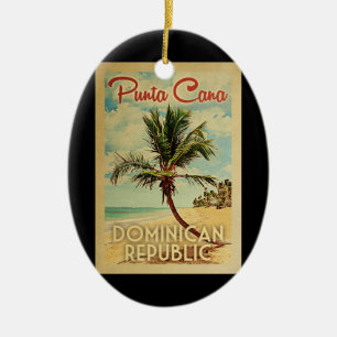 Punta Cana dominikanischer Palme-Strand Vintag Keramik Ornament