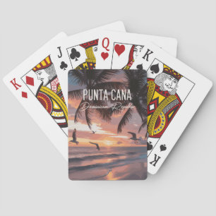 Punta Cana DR Retro Möwe Souvenir tropisch Spielkarten