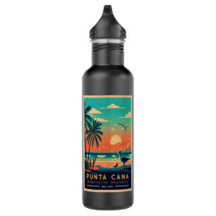 Punta Cana DR. Retro Sunset Souvenirs 1960er Edelstahlflasche