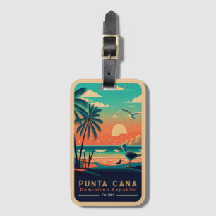 Punta Cana DR. Retro Sunset Souvenirs 1960er Gepäckanhänger