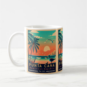 Punta Cana DR. Retro Sunset Souvenirs 1960er Kaffeetasse