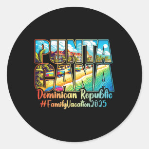 Punta Cana Familienurlaub 2025 zum Dominikaner R Runder Aufkleber