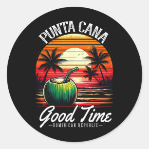 Punta Cana Familienurlaub-Shirt Dominikanische Rep Runder Aufkleber