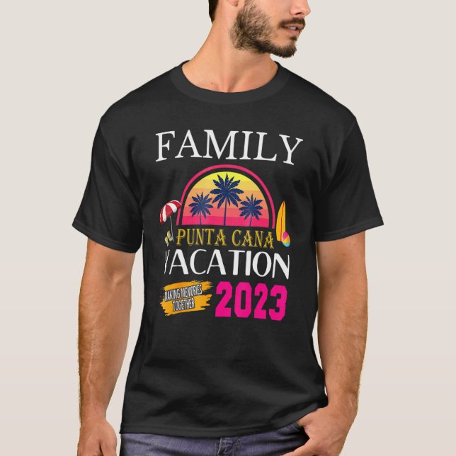 Punta Cana Family Vacation 2023 Matching Dominikan T-Shirt (Vorderseite)