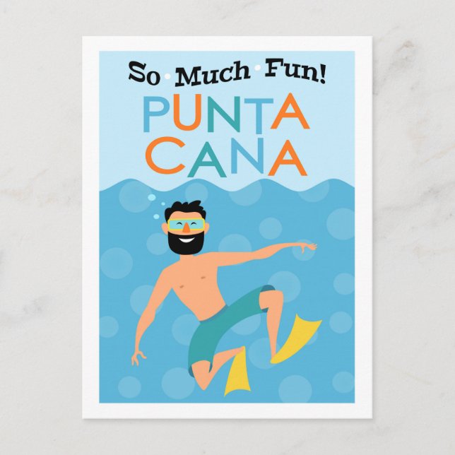 Punta Cana Fun Hipster Travel Postkarte (Vorderseite)