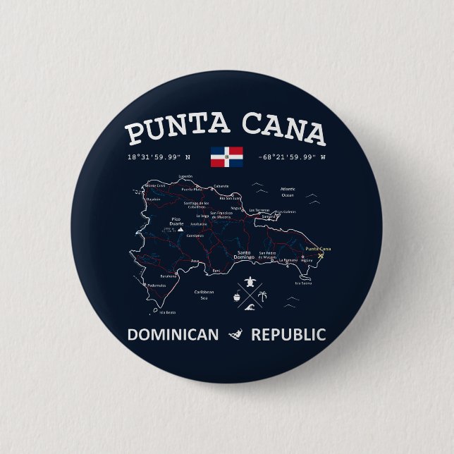 Punta Cana Karte Button (Vorderseite)
