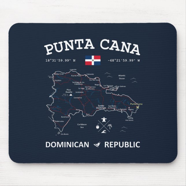 Punta Cana Karte Mousepad (Vorne)
