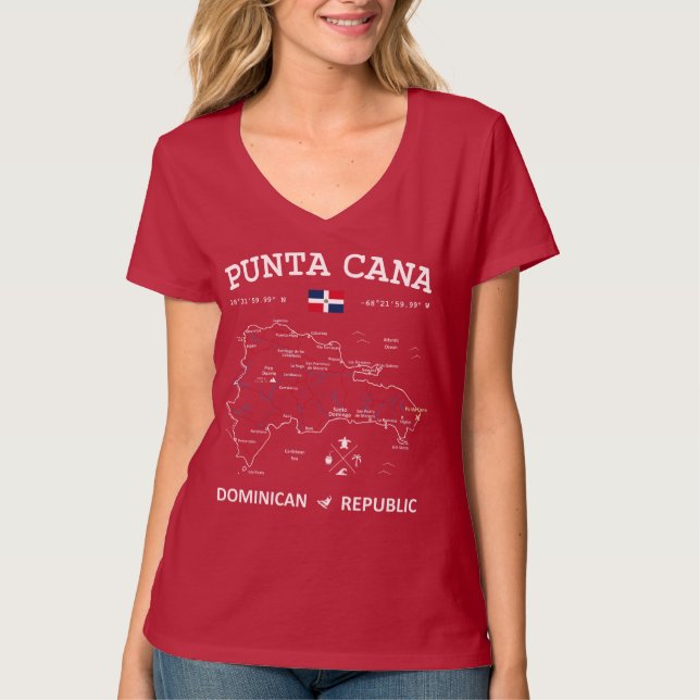 Punta Cana Karte T-Shirt (Vorderseite)