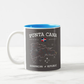 Punta Cana Karte Zwei-Tone-Kaffee-Tasse Zweifarbige Tasse