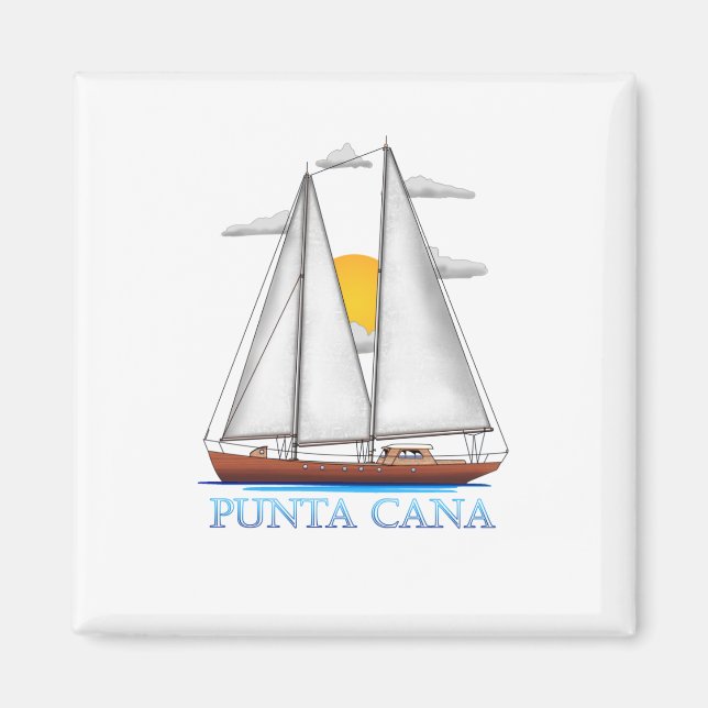Punta Cana Küste Nautical Segelschiff Magnet (Vorne)